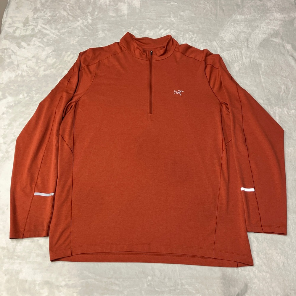 Arc'teryx‎ Cormac Zip Neck Long Sleeve Shirt Performance Burnt Orange Mens XXL